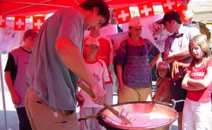 Man making cheese