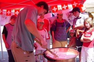 Man making cheese